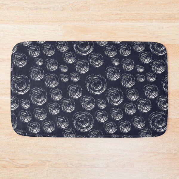 Item preview,  Blue Greyish White  Circular Strokes on Dark Blue  designed and sold by BlertaDK.