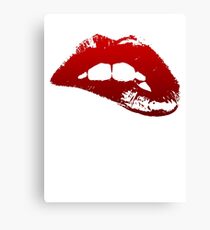 Lip Bite (Red) Canvas Print