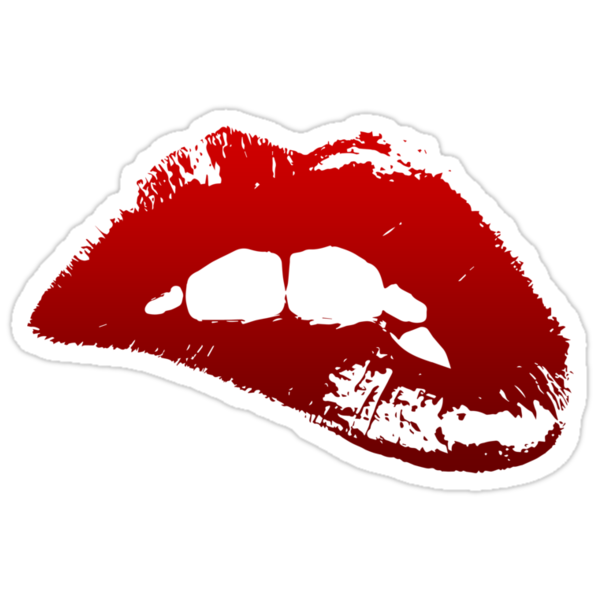 "Lip Bite (Red)" Stickers by LIKE | Redbubble