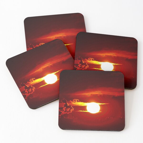 Item preview, Glowing Red Sunset With Clouds Wallpaper designed and sold by Dator.