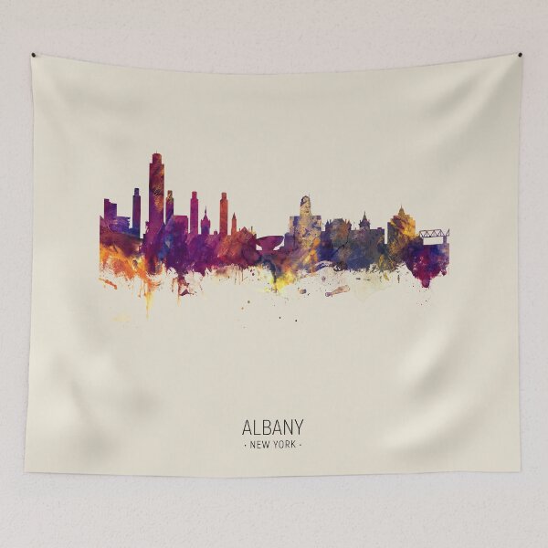 Aperçu de l'œuvre Albany New York Skyline créée et vendue par ArtPrints.