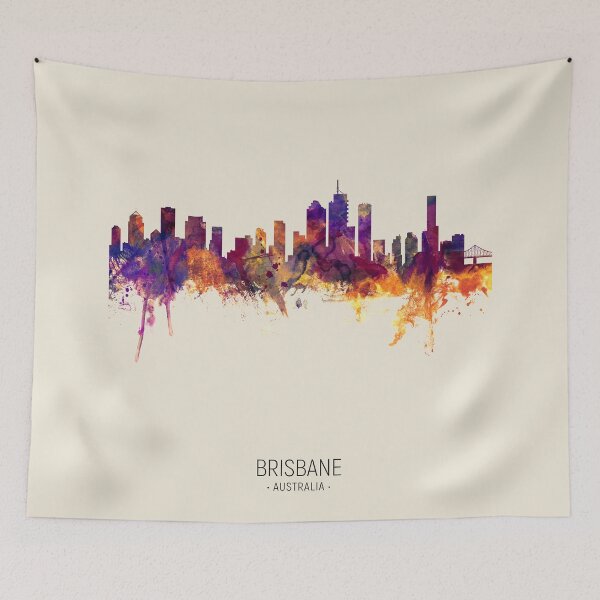 Aperçu de l'œuvre Brisbane Australia Skyline créée et vendue par ArtPrints.