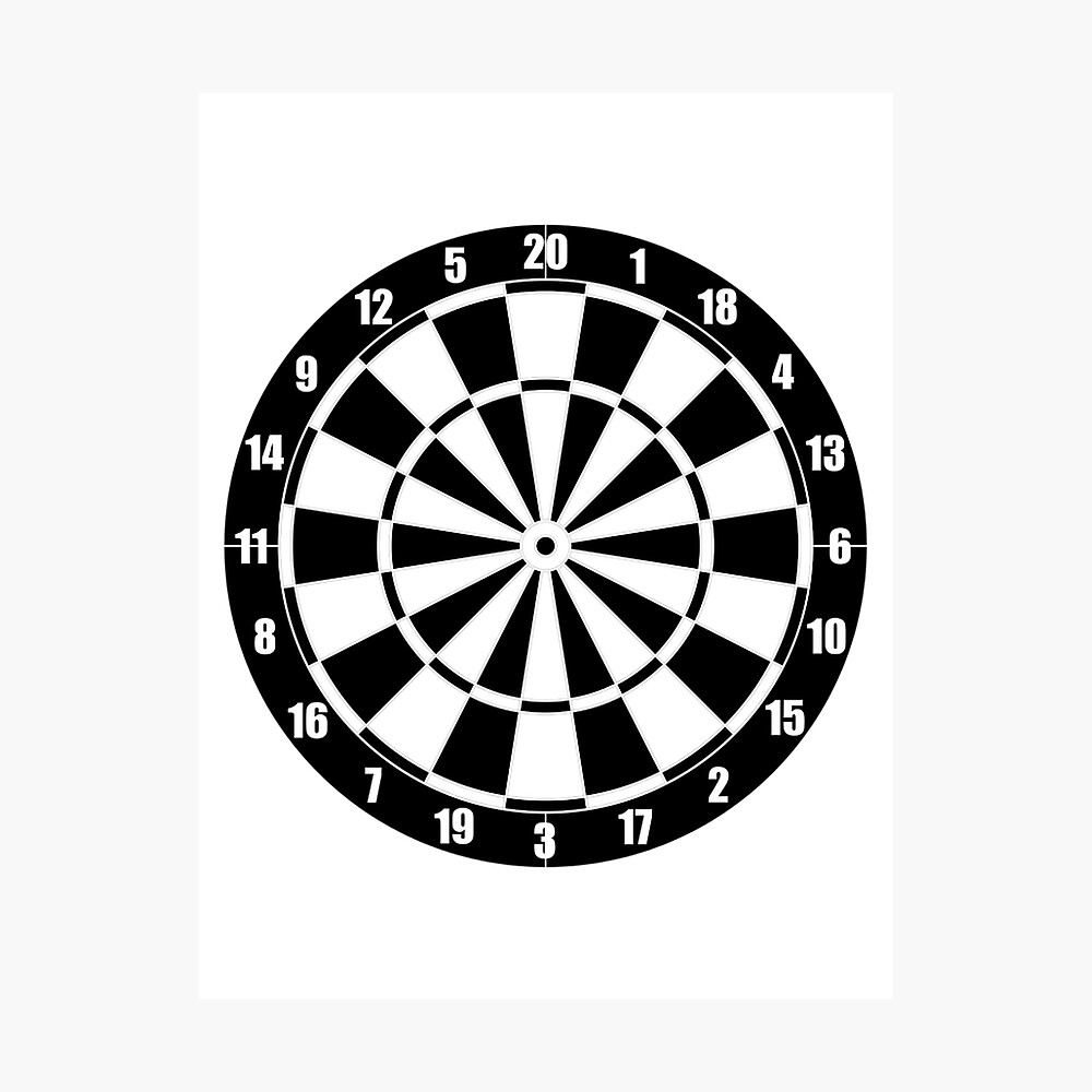 Dartboard Darts Black And White Poster By Tomsredbubble Redbubble