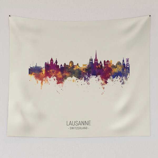 Item preview, Lausanne Switzerland Skyline designed and sold by ArtPrints.