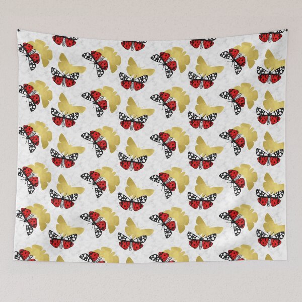 Item preview, Tiger Moth Elegant Gold and Red Pattern designed and sold by AntiqueImages.