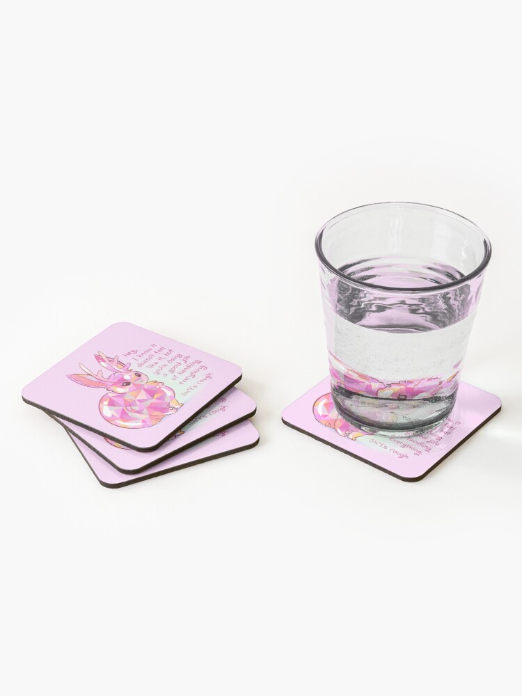 Alternate view of "You're doing a good job of handling everything" Gemstone Jackalope Coasters (Set of 4)