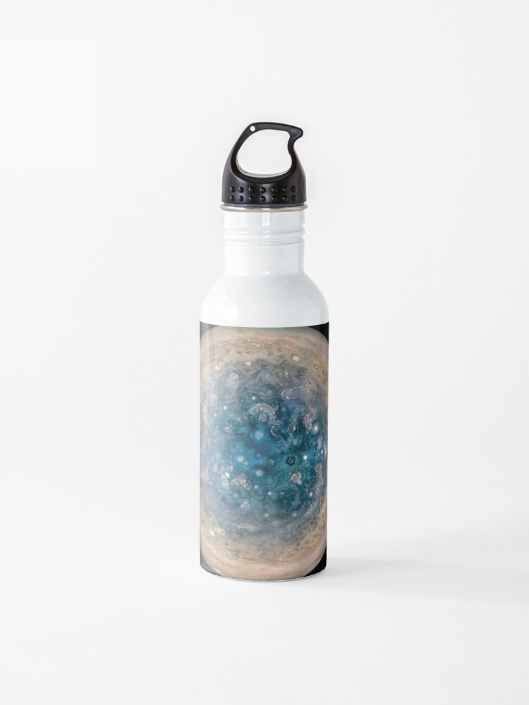 Jupiter S Beautiful South Pole Astronomy Outer Space Water Bottle By Glimmersmith Redbubble