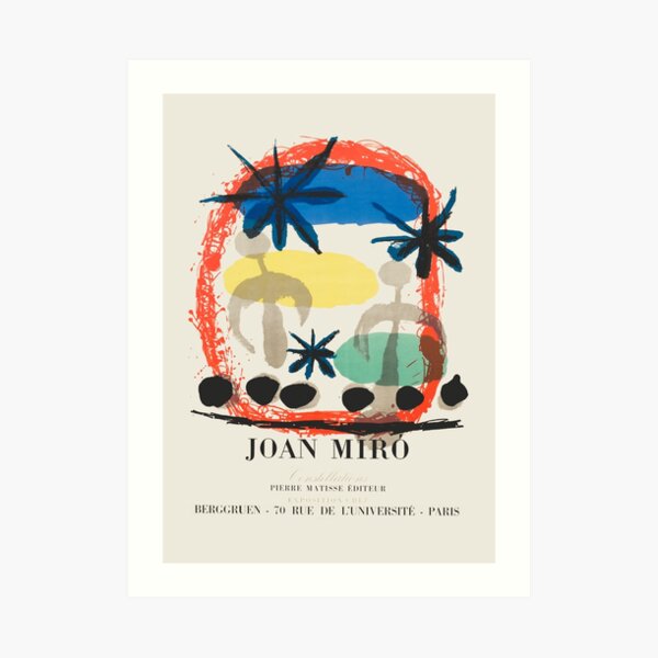 Joan Miro - Exhibition poster advertising a 1959 exhibition of Miró’s Constellations at the Galerie Berggruen in Paris Art Print
