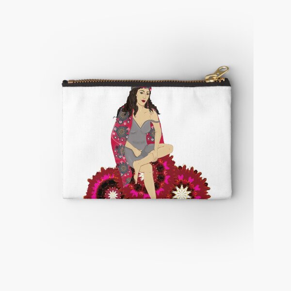 Item preview, Beautiful gypsy woman on pink flower cart designed and sold by Happyoninside.