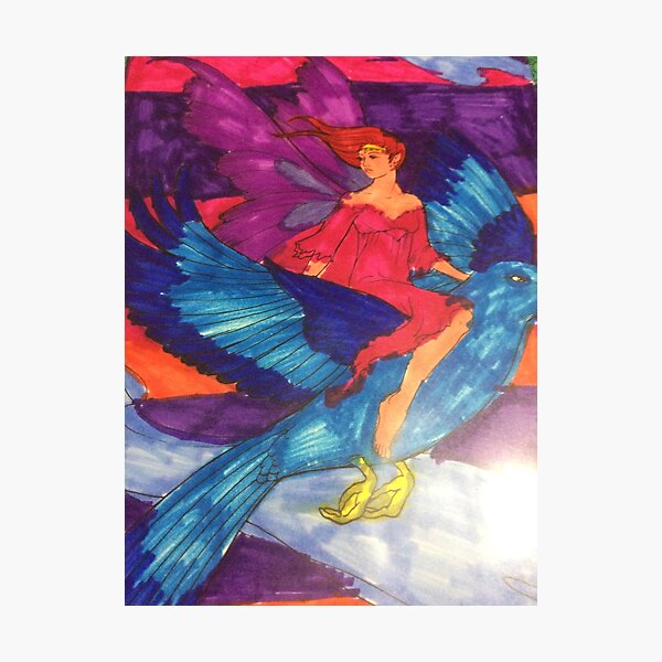Artikelvorschau,  Märchenprinzessin reitet auf Vogel entworfen und verkauft von PETAbstractA.