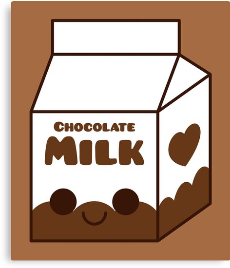 kawaii chocolate milk carton canvas print by kittybox redbubble