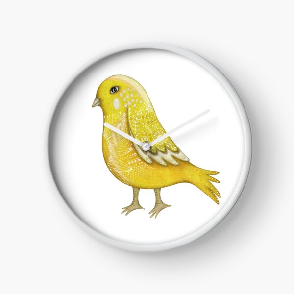 Yellow walking bird Clock