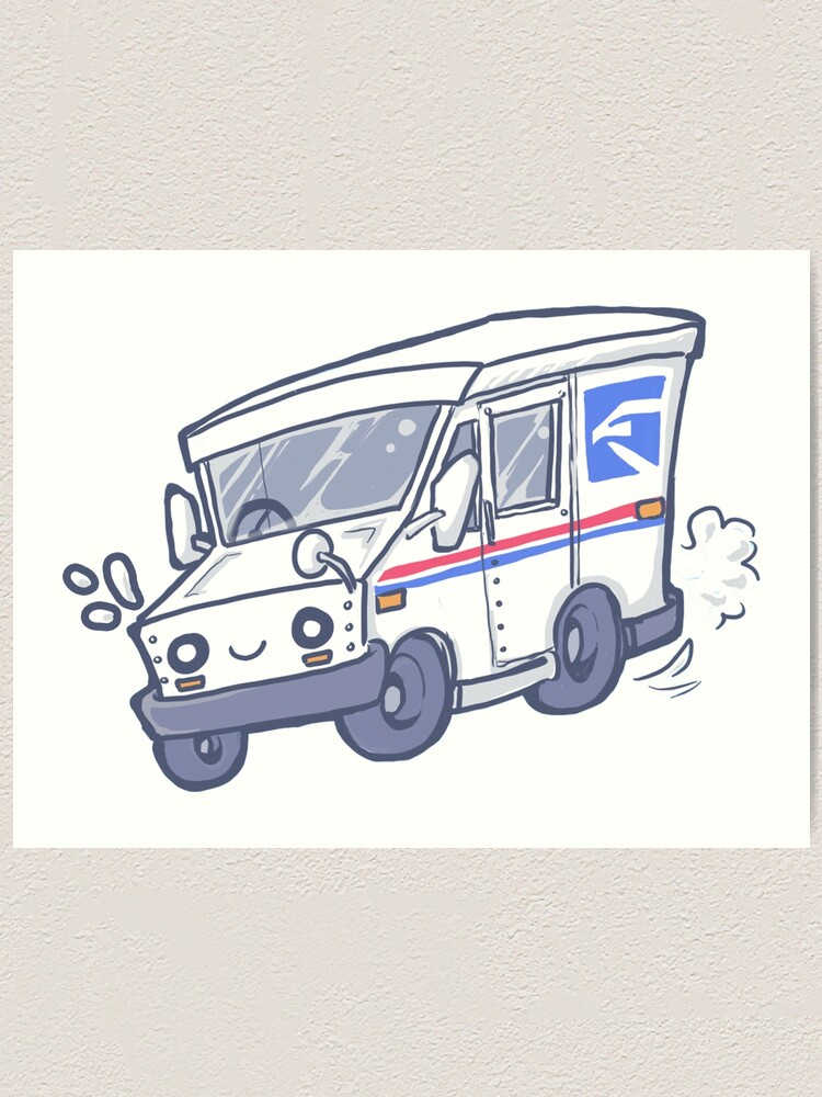 Mail Truck Art Print By Itsmandymo Redbubble