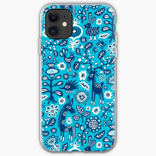 On high Heels Deer in blue iPhone Soft Case