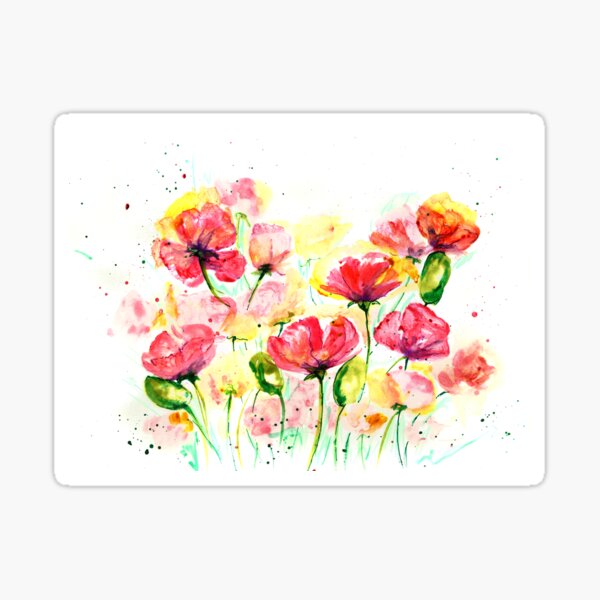 Remembrance day Poppies 02 Floral Prints Sticker