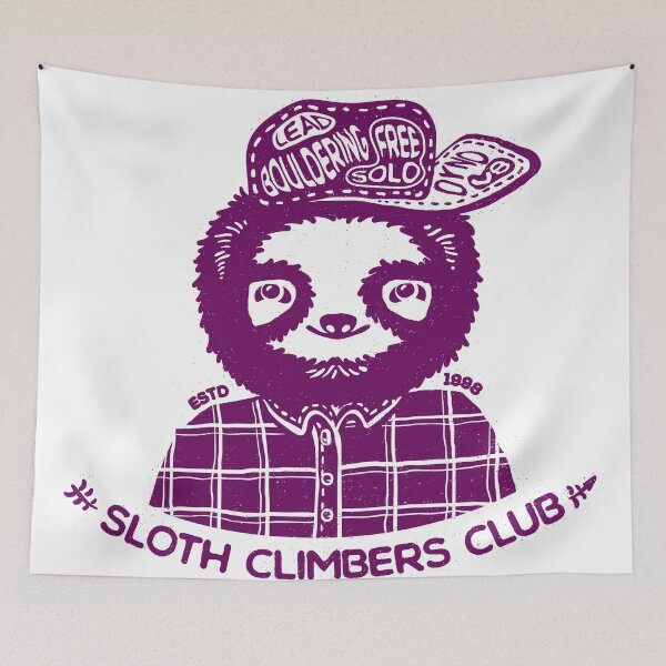 Item preview, Sloth Climbers Club (Red) | Climbing designed and sold by Designwith8.