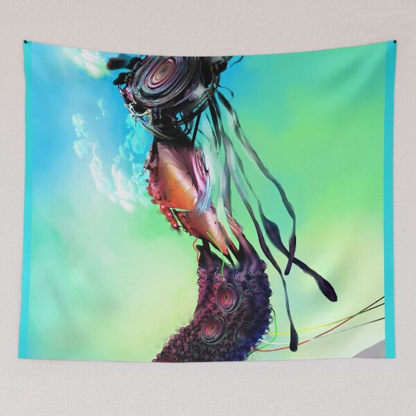 Item preview, Robot Mermaid surreal fractal creature designed and sold by sandpaperdaisy.