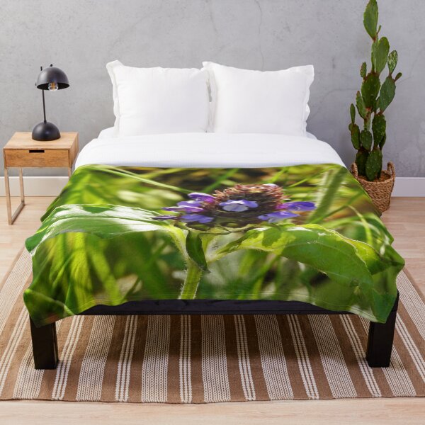 Self Heal Wildflower Throw Blanket