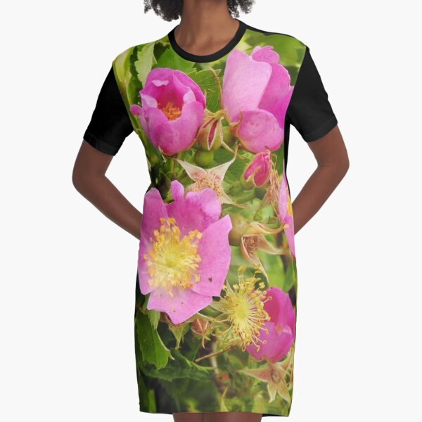 Wild Roses Graphic T-Shirt Dress