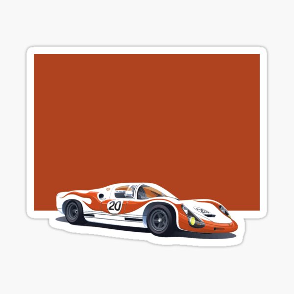 Porsche 910 Le Mans Race Car Glossy Sticker