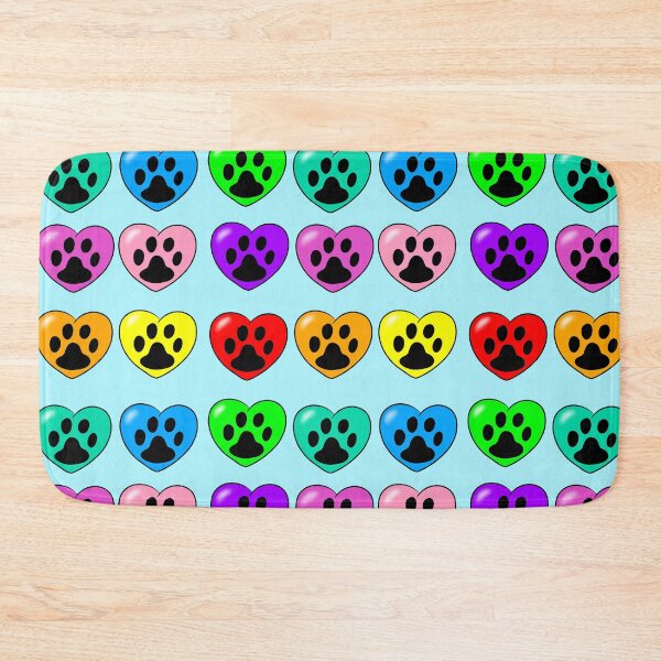 Item preview, Rainbow paw print hearts designed and sold by Melanie Jeyakkumar.