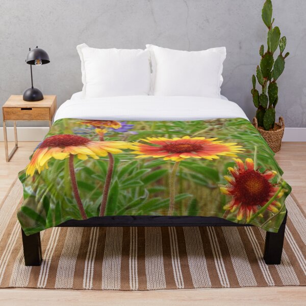 Blanket Flower Wildflowers Throw Blanket