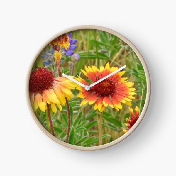 Blanket Flower Wildflowers Clock