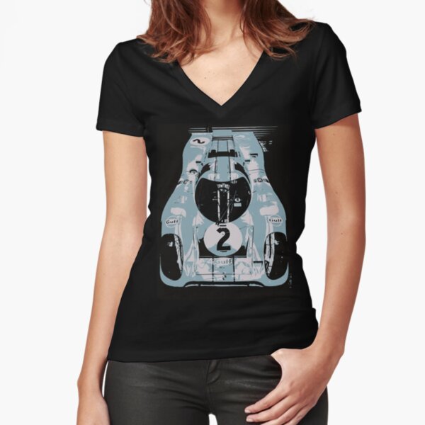 1969 Porsche 917K Le Mans Race Car Fitted V-Neck T-Shirt