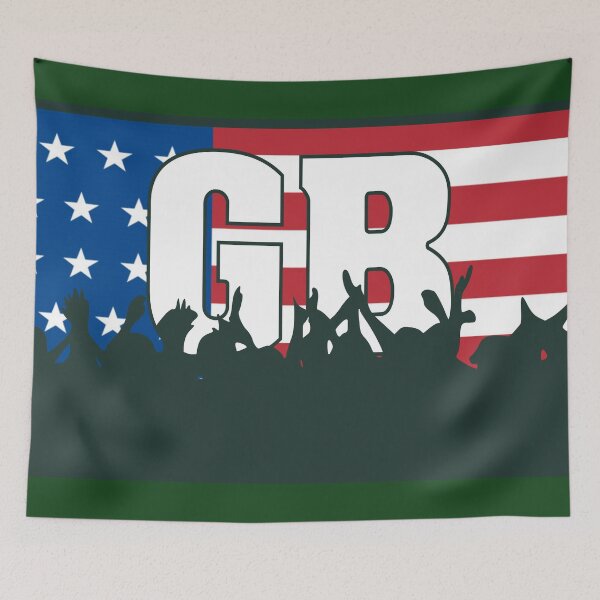 Item preview, Cheering Green Bay (GB) Flag designed and sold by bobthesportsguy.