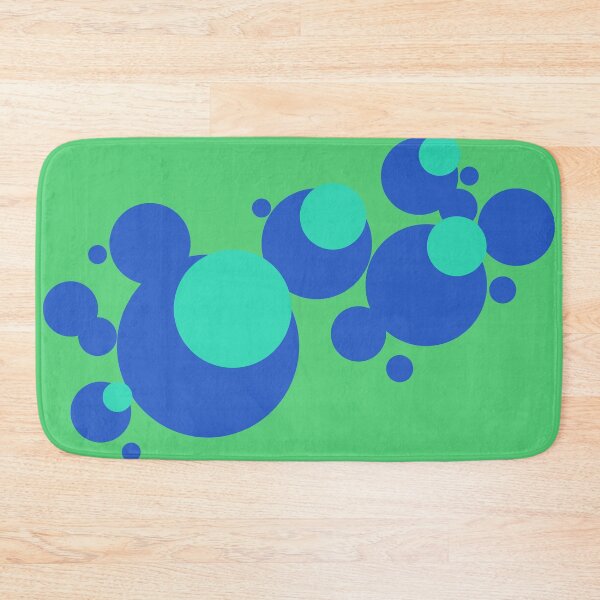 Item preview, Blue bubbles on leaf green designed and sold by KMA Home Design.