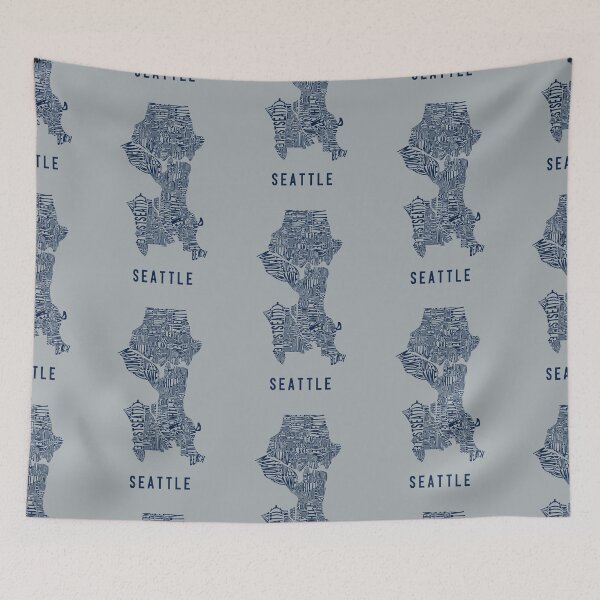 Item preview, Map of Seattle - Neighborhoods Typography designed and sold by samvschantz.