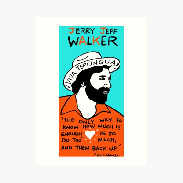 Jerry Jeff Walker Pop Folk Art Art Print
