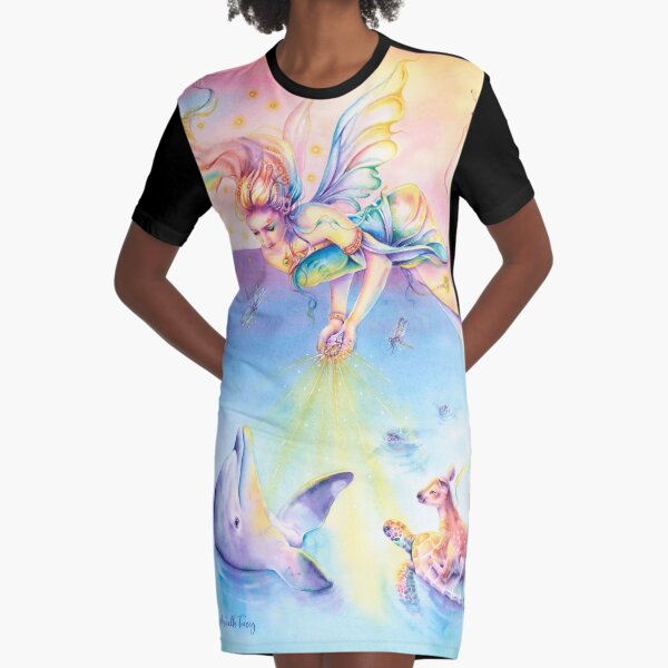 Sienna And The Deer Ocean Blessings Graphic T-Shirt Dress