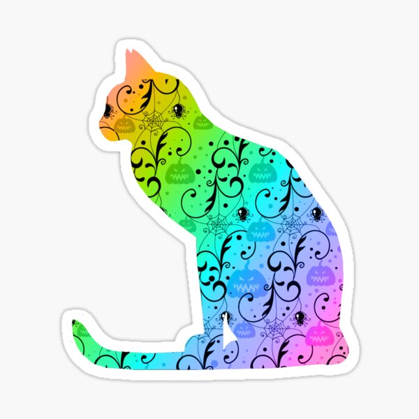 Item preview, Colorful Halloween Cat With Pumpkin designed and sold by anbartshirts.