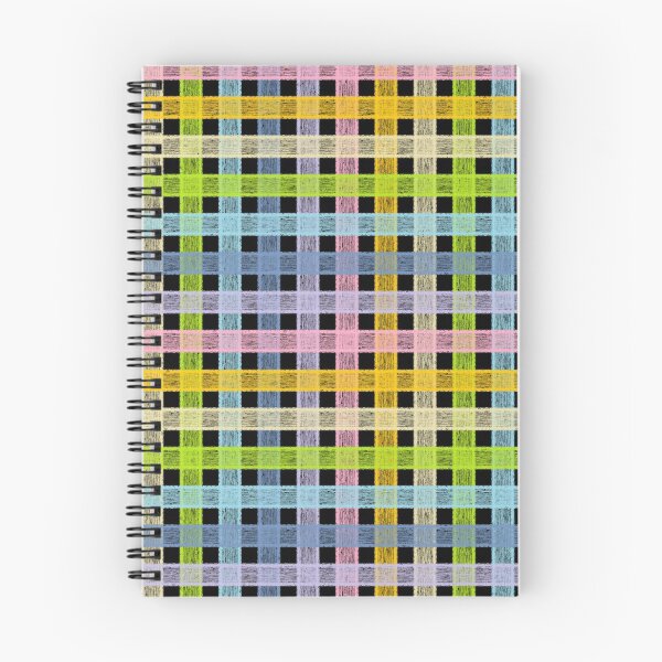 Item preview, Pastel Rainbow Plaid Black  designed and sold by lornakay.
