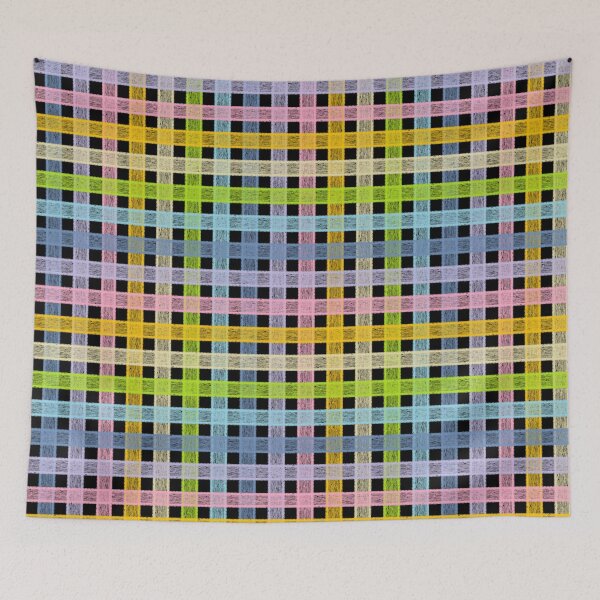 Item preview, Pastel Rainbow Plaid Black  designed and sold by lornakay.