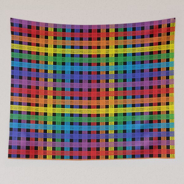 Item preview, Rainbow Plaid Black    designed and sold by lornakay.
