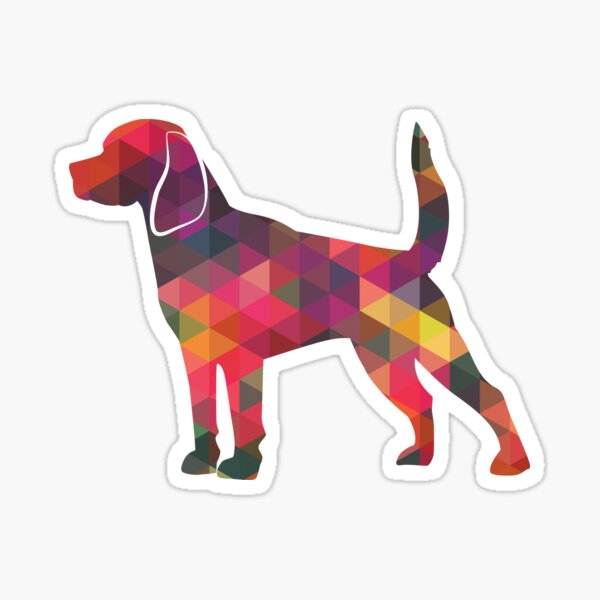 Beagle Dog Breed Geometric Pattern Silhouette Multi Sticker