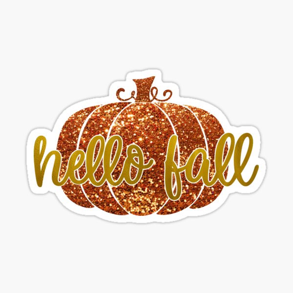 Item preview, Hello Fall Glitter Pumpkin - Autumn Quotes - Fall Mood  designed and sold by MysticMagpie.