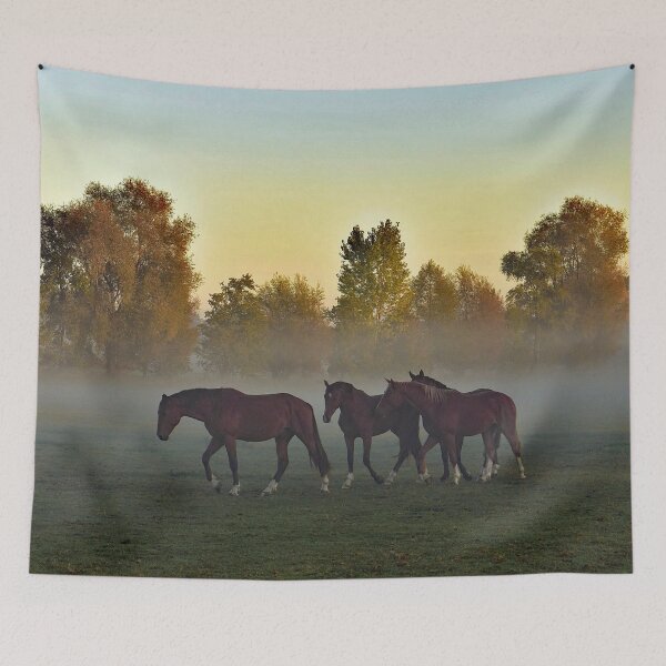 Item preview, Horses in the Morning Mist designed and sold by Strawflower Oasis.