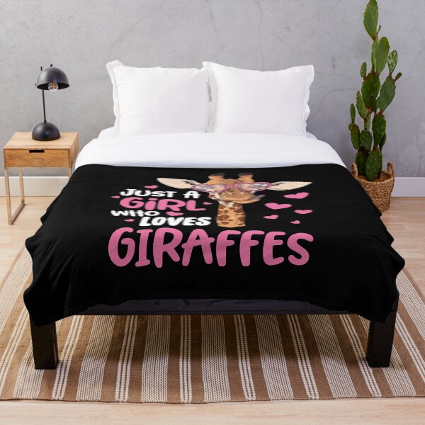 Just A Girl Who Loves Giraffes Giraffe Lover Gift Throw Blanket