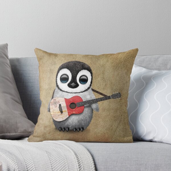 Item preview, Baby Penguin Playing Maltese Flag Guitar designed and sold by JeffBartels.