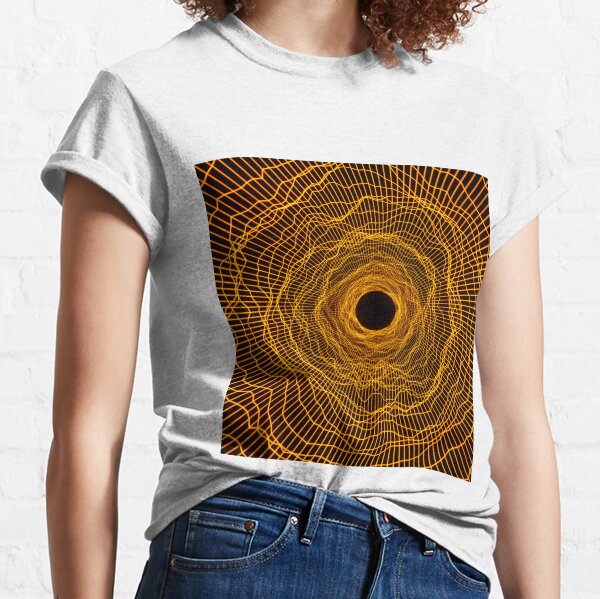 Black hole 2 -futuristic space- Neon Amber Orange Classic T-Shirt