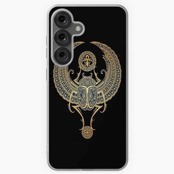 Item preview, Golden Blue Winged Egyptian Scarab Beetle with Ankh  designed and sold by JeffBartels.