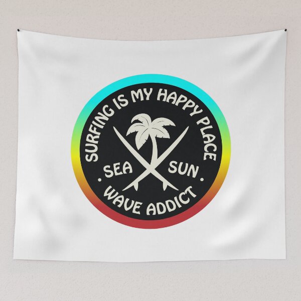 Item preview, Retro Surf Wave Addict Sticker designed and sold by TonySpencer.