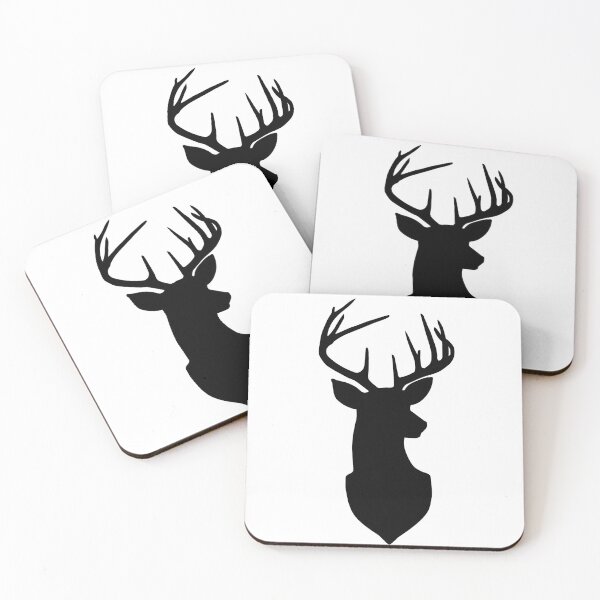 Item preview, Buck Trophy Deer Silhouette in Black and White designed and sold by Candice Davis.