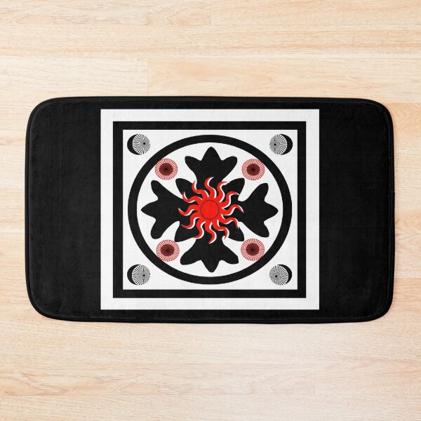 Item preview, Red sun on graphic flower in white frame designed and sold by Astralia.