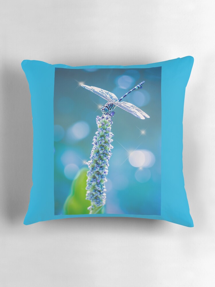 Thumbnail 3 of 4, Pillow, Dragonfly - Mystic Blue designed and sold by Gailsphotoart.