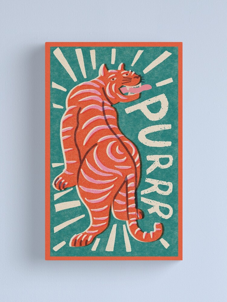 Thumbnail 1 of 3, Canvas Print, Purring tiger designed and sold by Tasiania.