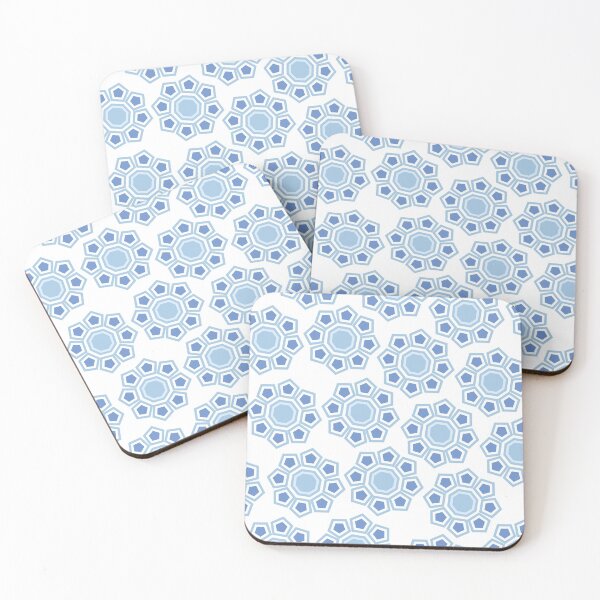 Item preview, background with blue pentagon flowers designed and sold by CREATINERY.